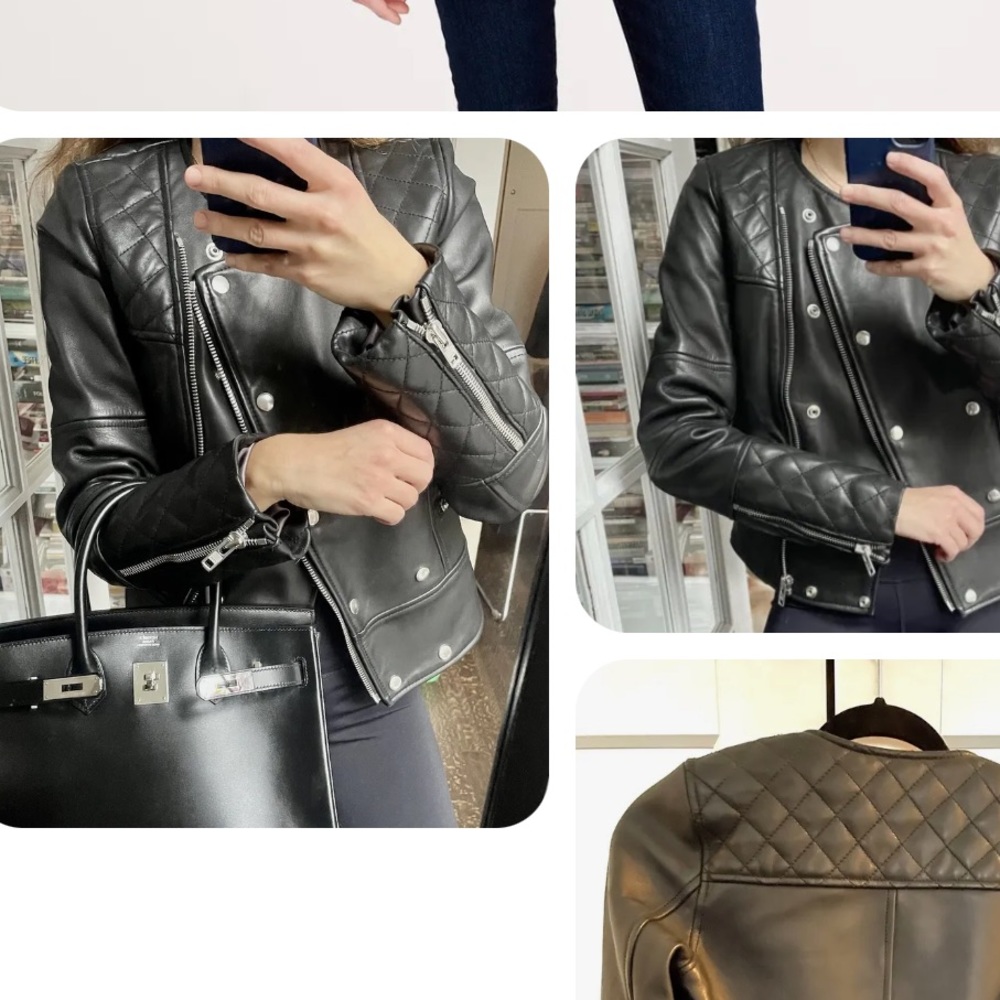 J Crew Collection $995 leather jacket smooth 00 black motorcycle